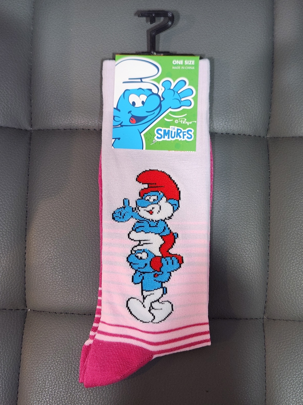 Smurfs Men’s Athletic Socks - Pink Crew Socks
